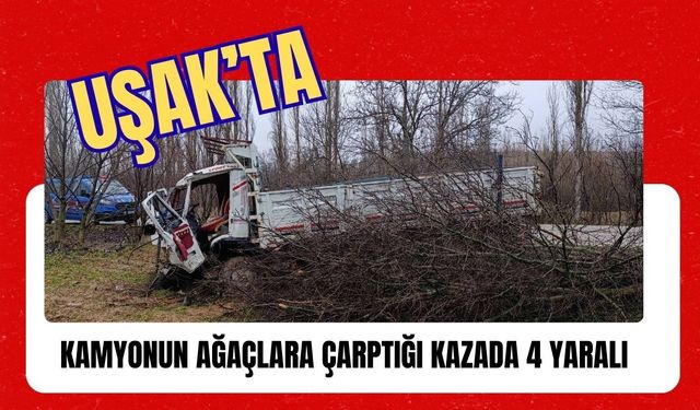 Uşak’ta Kamyonun Ağaçlara Çarptığı Kazada 4 Yaralı