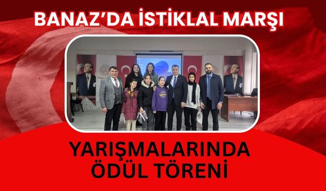 Banaz’da İstiklal Marşı Yarışmalarında Ödül Töreni