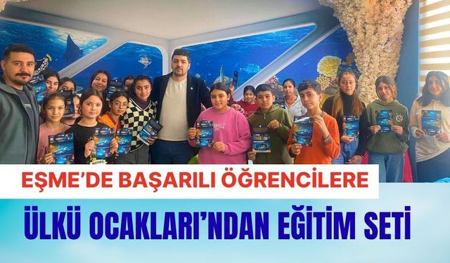 Eşme’de Başarılı Öğrencilere Ülkü Ocakları’ndan Eğitim Seti
