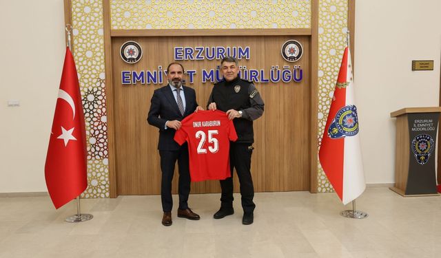 TFF’den Erzurum’da Ziyaret! Otyakmaz, Emniyet Müdürü Karaburun ile Görüştü