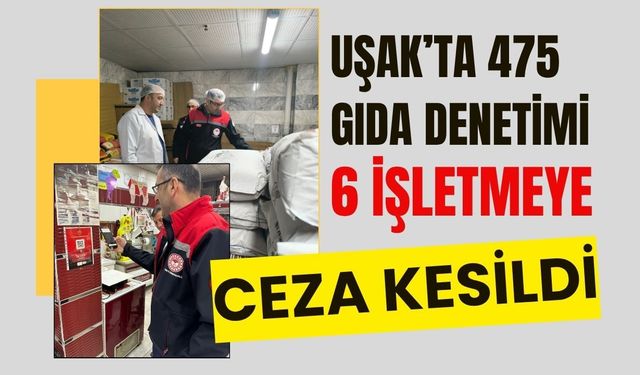 Uşak’ta 475 Gıda Denetimi 6 İşletmeye Ceza Kesildi
