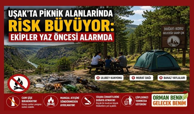 Uşak’ta Piknik Alanlarında Risk Büyüyor, Ekipler Yaz Öncesi Teyakkuzda