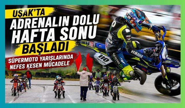 Uşak’ta Adrenalin Dolu Hafta Sonu Başladı, Süpermoto Yarışlarında Nefes Kesen Mücadele