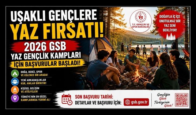 Uşaklı Gençlere Yaz Fırsatı, 2026 GSB Yaz Gençlik Kampları İçin Başvurular Başladı
