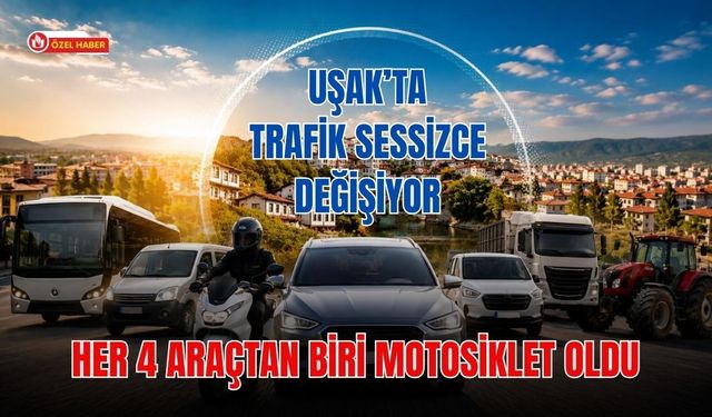 Uşak’ta Trafik Sessizce Değişiyor, Her 4 Araçtan Biri Motosiklet Oldu