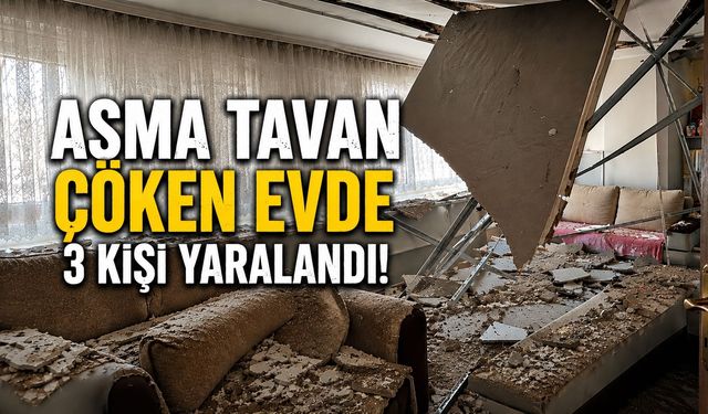 Evin Tavanı Çöktü, Aynı Aileden 3 Kişi Yaralandı