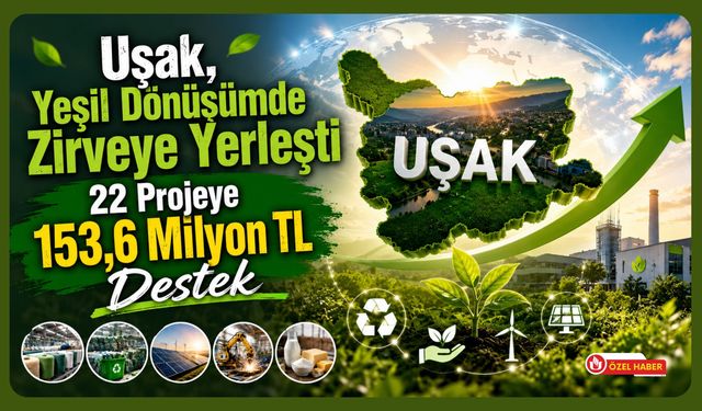 Uşak, Yeşil Dönüşümde Zirveye Yerleşti, 22 Projeye 153,6 Milyon TL Destek