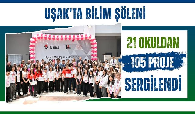 Uşak'ta Bilim Şöleni, 21 Okuldan 105 Proje Sergilendi