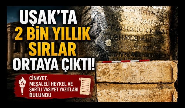 Uşak'ta 2 Bin Yıllık Sırlar Ortaya Çıktı! Cinayet, Meşaleli Heykel ve Şartlı Vasiyet Yazıtları Bulundu