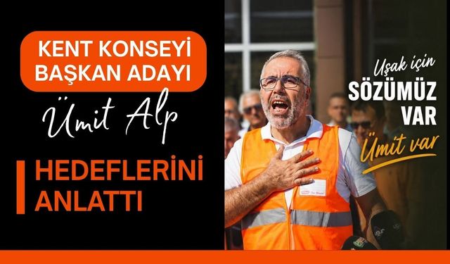 Kent Konseyi Başkan Adayı Ümit Alp Hedeflerini Anlattı