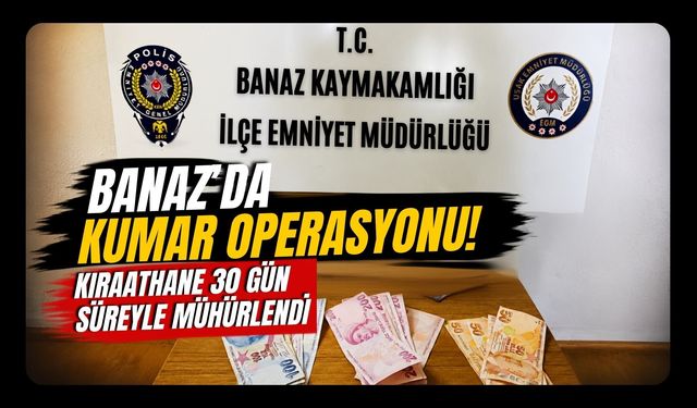 Banaz'da Kumar Operasyonu! Kıraathane 30 Gün Süreyle Mühürlendi