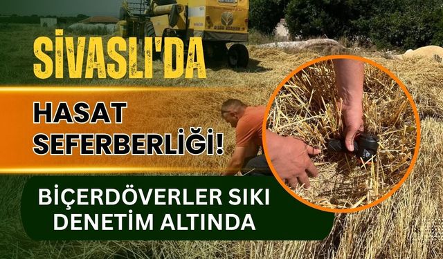 Sivaslı'da Hasat Seferberliği! Biçerdöverler Sıkı Denetim Altında