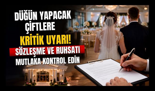 Düğün Yapacak Çiftlere Kritik Uyarı! Sözleşme ve Ruhsatı Mutlaka Kontrol Edin