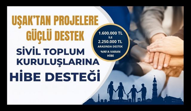 Uşak'ta Sivil Toplum Kuruluşlarına 2,25 Milyon TL'ye Kadar Hibe Desteği