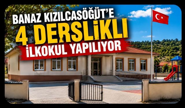 Banaz Kızılcasöğüt'e 4 Derslikli İlkokul Yapılıyor