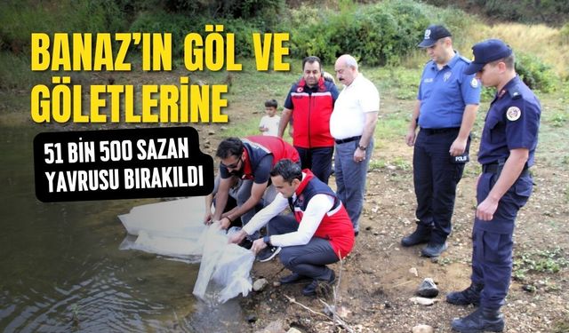 Banaz’ın Göl ve Göletlerine 51 Bin 500 Sazan Yavrusu Bırakıldı