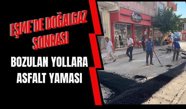 Eşme’de Doğalgaz Sonrası Bozulan Yollara Asfalt Yaması