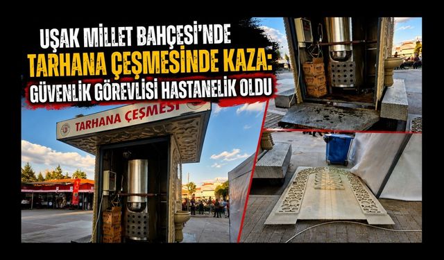 Uşak Millet Bahçesi'nde Tarhana Çeşmesinin Kapısı Üzerine Düştü: Hastanelik Oldu