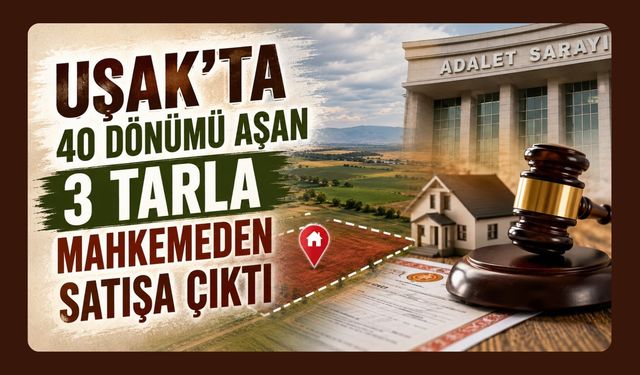 Uşak'ta 40 Dönümü Aşan 3 Tarla Mahkemeden Satışa Çıktı