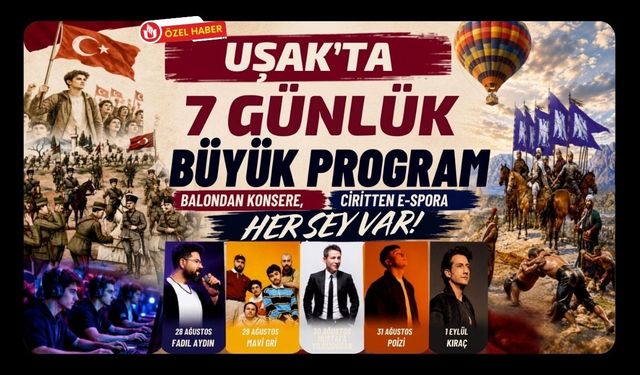 Uşak’ta 7 Günlük Büyük Program, Balondan Konsere, Ciritten E-Spora Her Şey Var