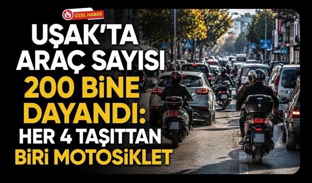 Uşak’ta Araç Sayısı 200 Bine Dayandı: Her 4 Taşıttan Biri Motosiklet