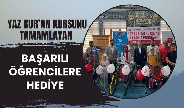 Yaz Kur’an Kursunu Tamamlayan Başarılı Öğrencilere Hediye