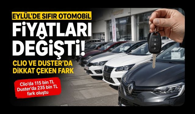 Eylül’de Sıfır Otomobil Fiyatları Değişti! Clio ve Duster’da Dikkat Çeken Fark