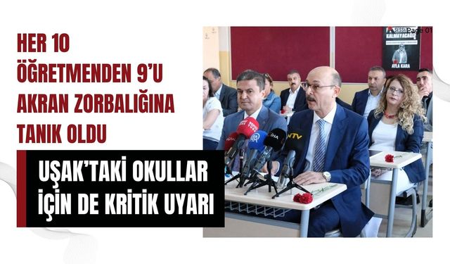 Her 10 Öğretmenden 9’u Akran Zorbalığına Tanık Oldu, Uşak’taki Okullar İçin de Kritik Uyarı