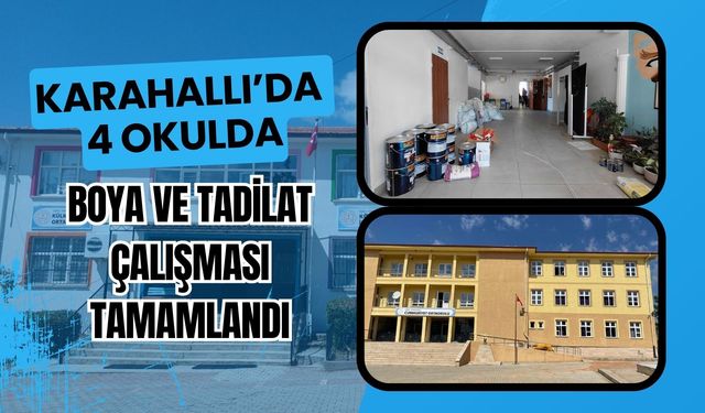 Karahallı’da 4 Okulda Boya ve Tadilat Çalışması Tamamlandı