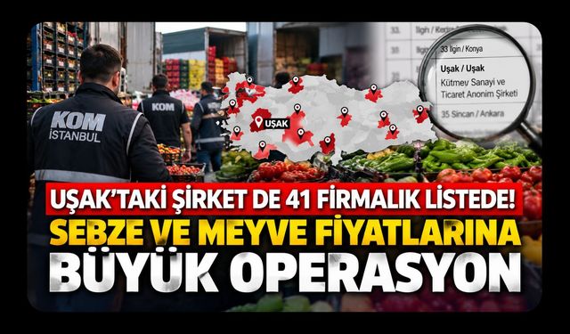 Uşak’taki Şirket de 41 Firmalık Listede! Sebze ve Meyve Fiyatlarına Büyük Operasyon
