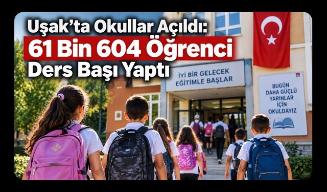 Uşak’ta Okullar Açıldı, 61 Bin 604 Öğrenci Ders Başı Yaptı