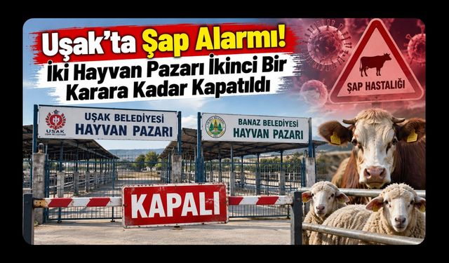 Uşak’ta Şap Alarmı! İki Hayvan Pazarı İkinci Bir Karara Kadar Kapatıldı