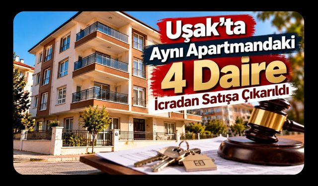 Uşak’ta Aynı Apartmandaki 4 Daire İcradan Satışa Çıkarıldı