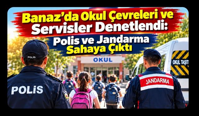 Banaz’da Okul Çevreleri ve Servisler Denetlendi: Polis ve Jandarma Sahaya Çıktı