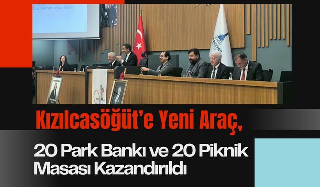 Kızılcasöğüt’e Yeni Araç, 20 Park Bankı ve 20 Piknik Masası Kazandırıldı