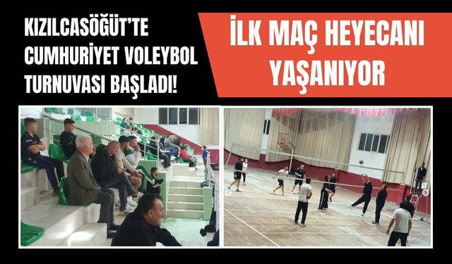 Kızılcasöğüt’te Cumhuriyet Voleybol Turnuvası Başladı! İlk Maç Heyecanı Yaşanıyor