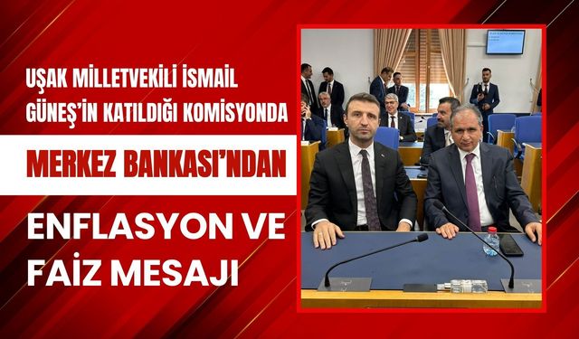 Uşak Milletvekili İsmail Güneş’in Katıldığı Komisyonda Merkez Bankası’ndan Enflasyon ve Faiz Mesajı