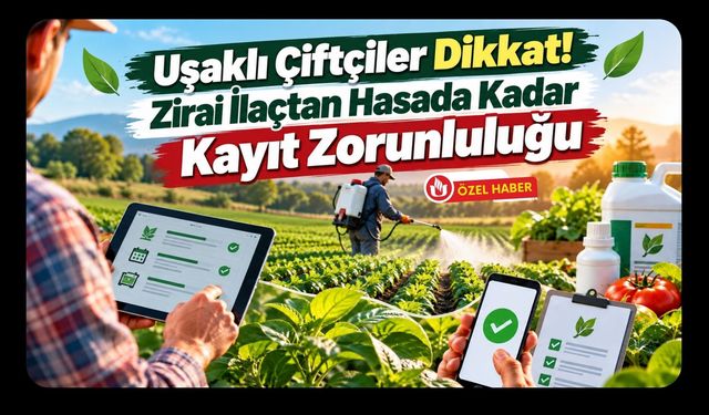 Uşaklı Çiftçiler Dikkat! Zirai İlaçtan Hasada Kadar Kayıt Zorunluluğu