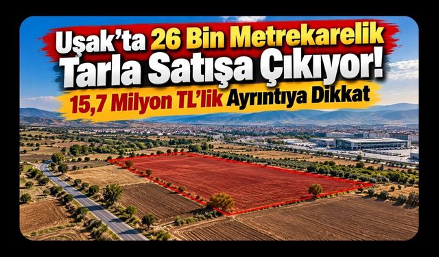 Uşak’ta 26 Bin Metrekarelik Tarla Satışa Çıkıyor! 15,7 Milyon TL’lik Ayrıntıya Dikkat