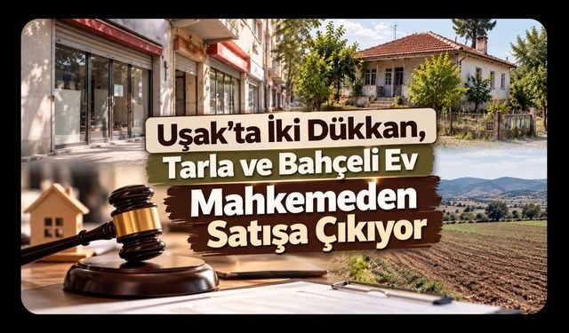 Uşak’ta İki Dükkan, Tarla ve Bahçeli Ev Mahkemeden Satışa Çıkıyor