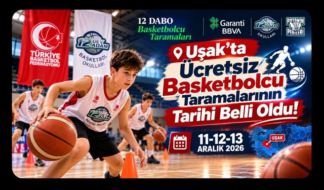 Uşak’ta Ücretsiz Basketbolcu Taramalarının Tarihi Belli Oldu!