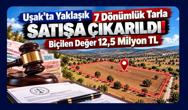 Uşak’ta Yaklaşık 7 Dönümlük Tarla Satışa Çıkarıldı! Biçilen Değer 12,5 Milyon TL