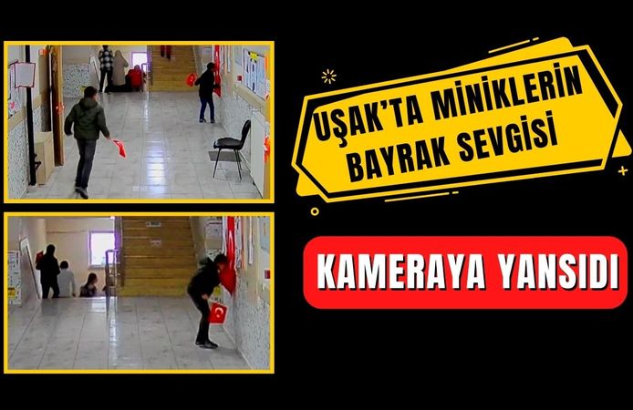 Uşak’ta Miniklerin Bayrak Sevgisi Kameraya Yansıdı