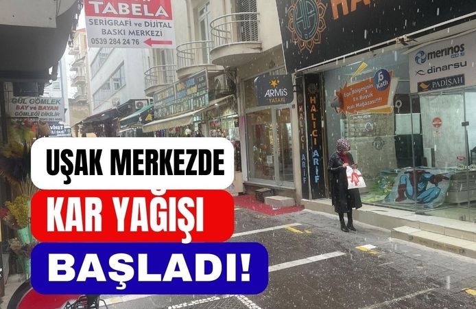 Uşak Merkezde Kar Yağışı Başladı!