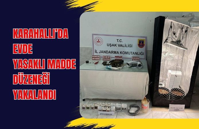 Karahallı’da Evde Yasaklı Madde Düzeneği Yakalandı