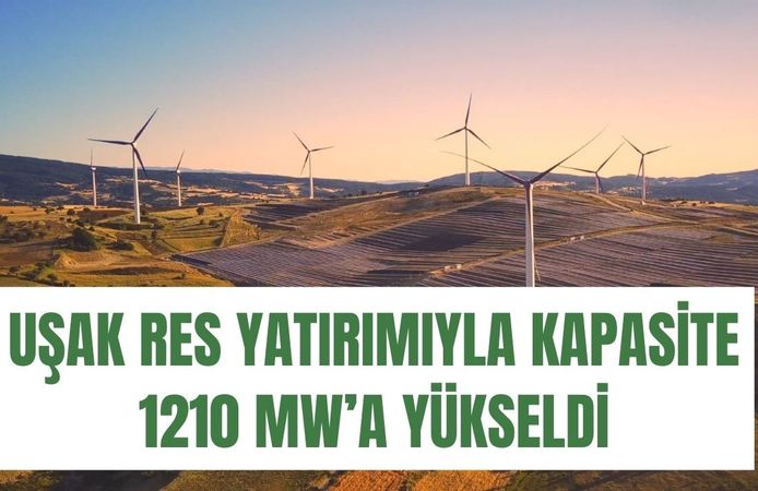Uşak RES yatırımıyla kapasite 1210 MW’a yükseldi