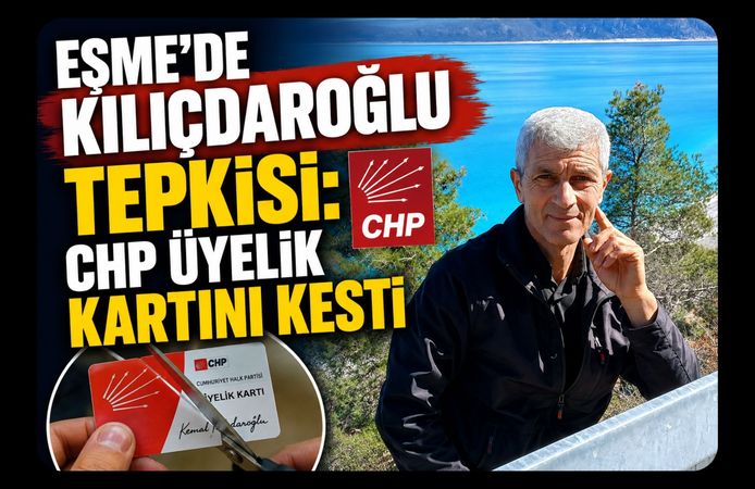 Eşme'de Kılıçdaroğlu Tepkisi, CHP Üyelik Kartını Falçatayla Kesti