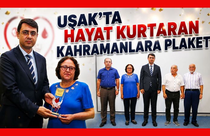 Uşak'ta Hayat Kurtaran Kahramanlara Plaket