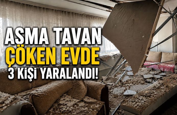 Evin Tavanı Çöktü, Aynı Aileden 3 Kişi Yaralandı