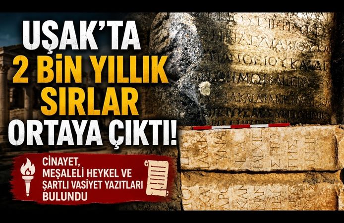 Uşak'ta 2 Bin Yıllık Sırlar Ortaya Çıktı! Cinayet, Meşaleli Heykel ve Şartlı Vasiyet Yazıtları Bulundu